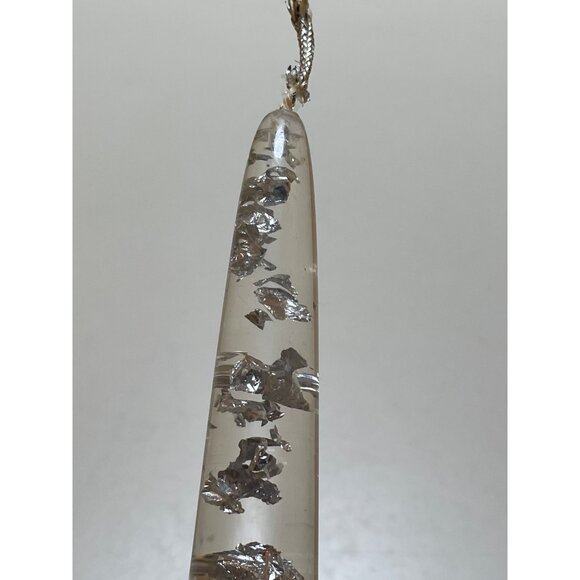 Vintage Decorative Clear Lucite Taper Candles With Silver Foil Accents By Gregor - Picture 9 of 9